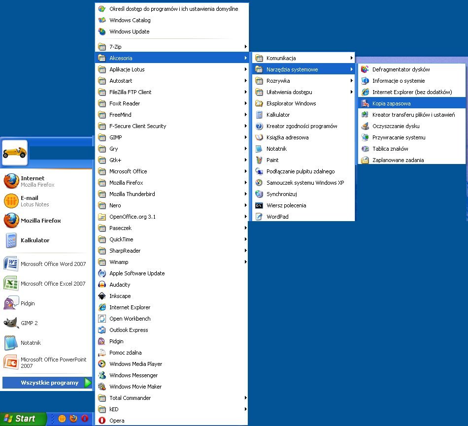 Tworzenie kopii zapasowych – odcinek 1. Windows XP